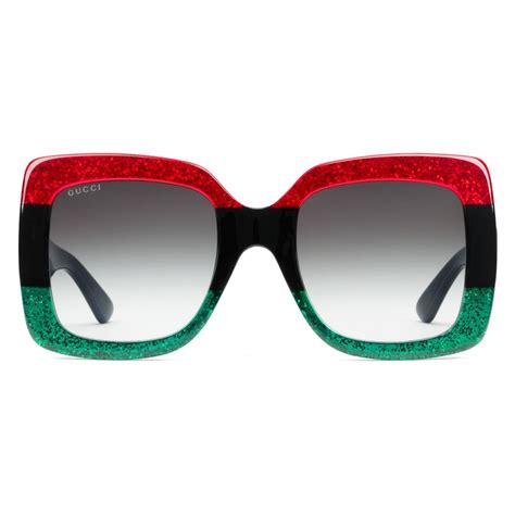 gucci sunglasses black red and green|gucci 63mm aviator sunglasses.